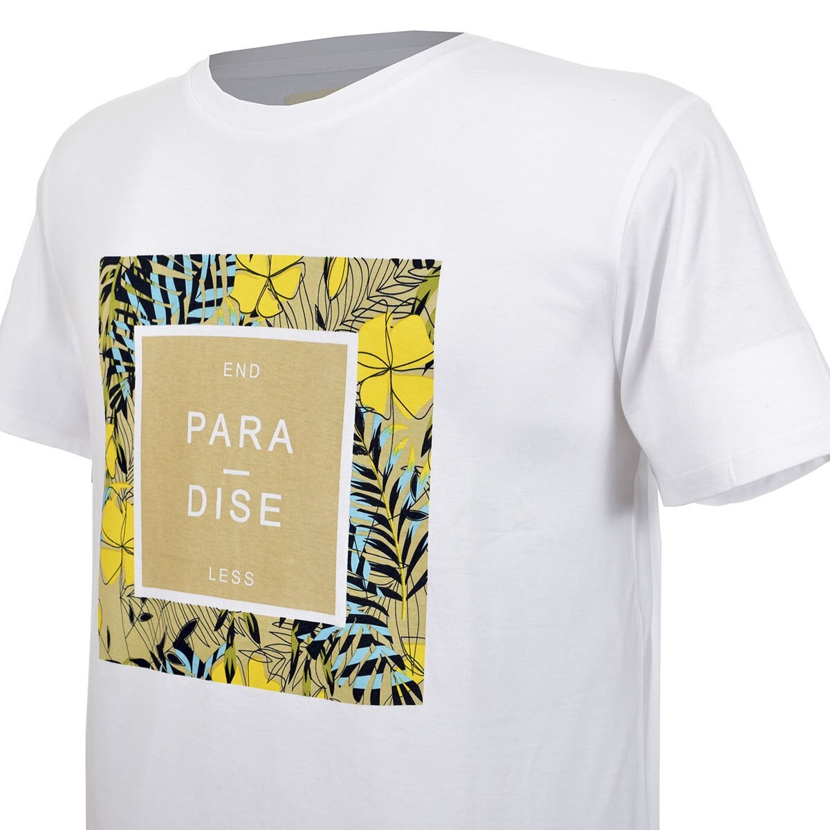 Playera Blanca Manga Corta Cuello Redondo Estampada Fukka Plus para Caballero