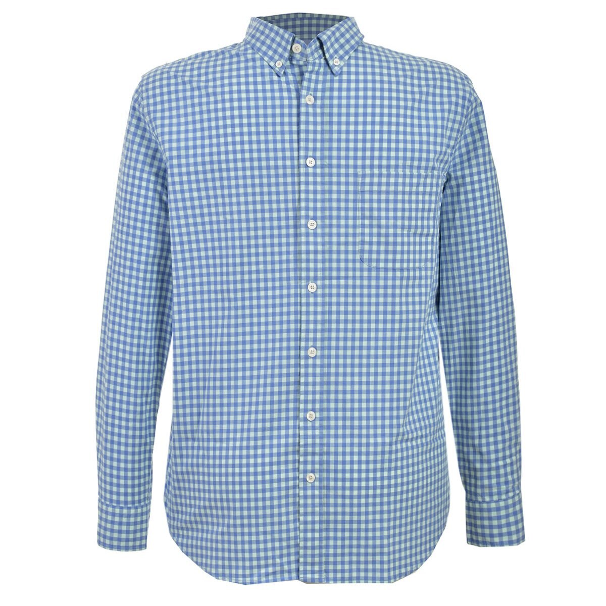 Camisa Azul Manga Larga Micro Cuadros Jeanious Plus para Caballero