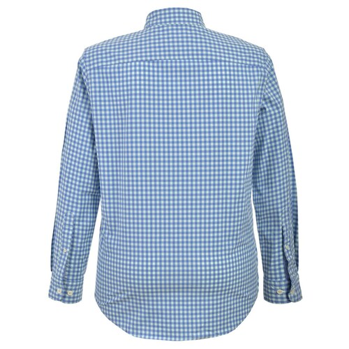 Camisa Azul Manga Larga Micro Cuadros Jeanious Plus para Caballero