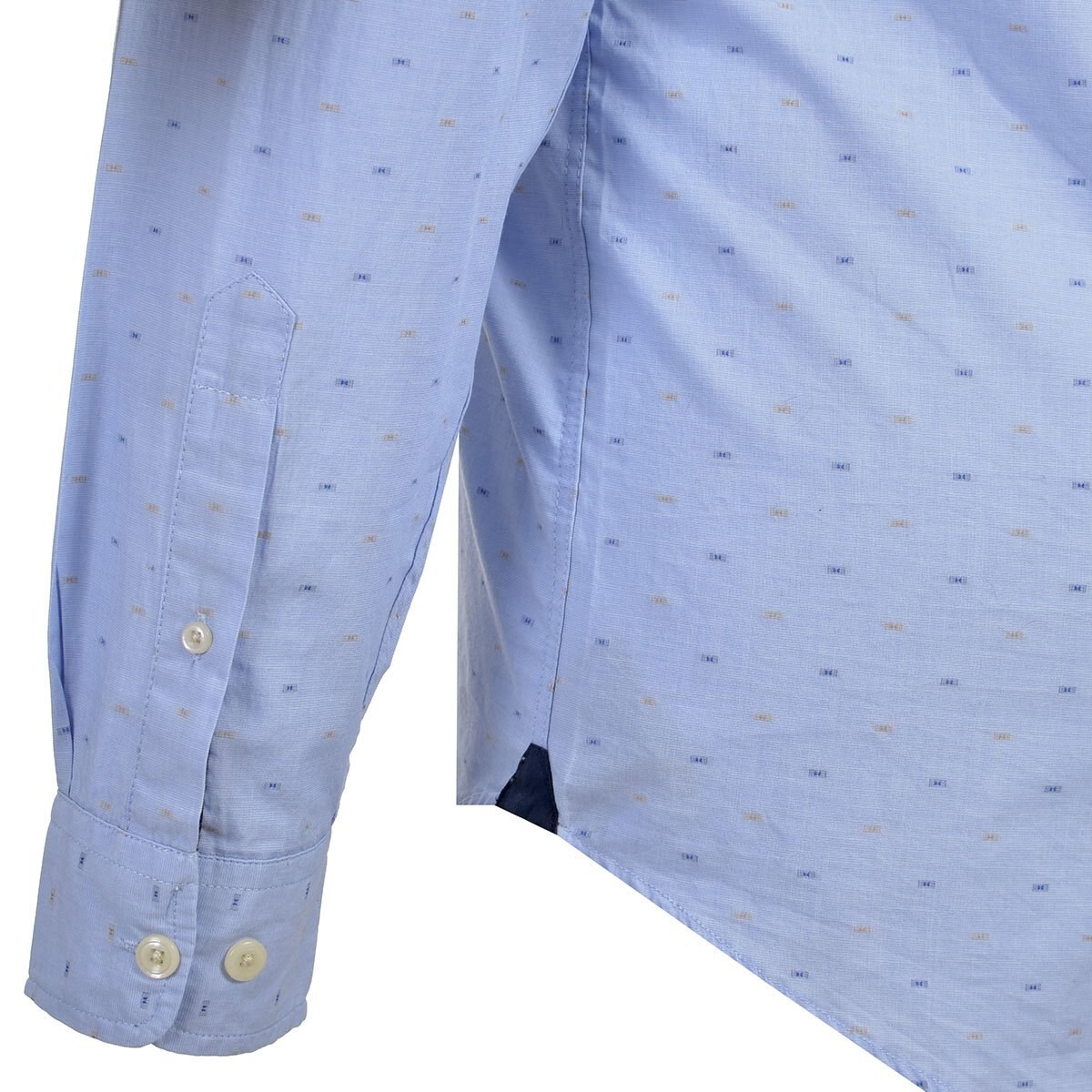 Camisa Azul Combinado Manga Larga con Elevadores J. Opus para Caballero