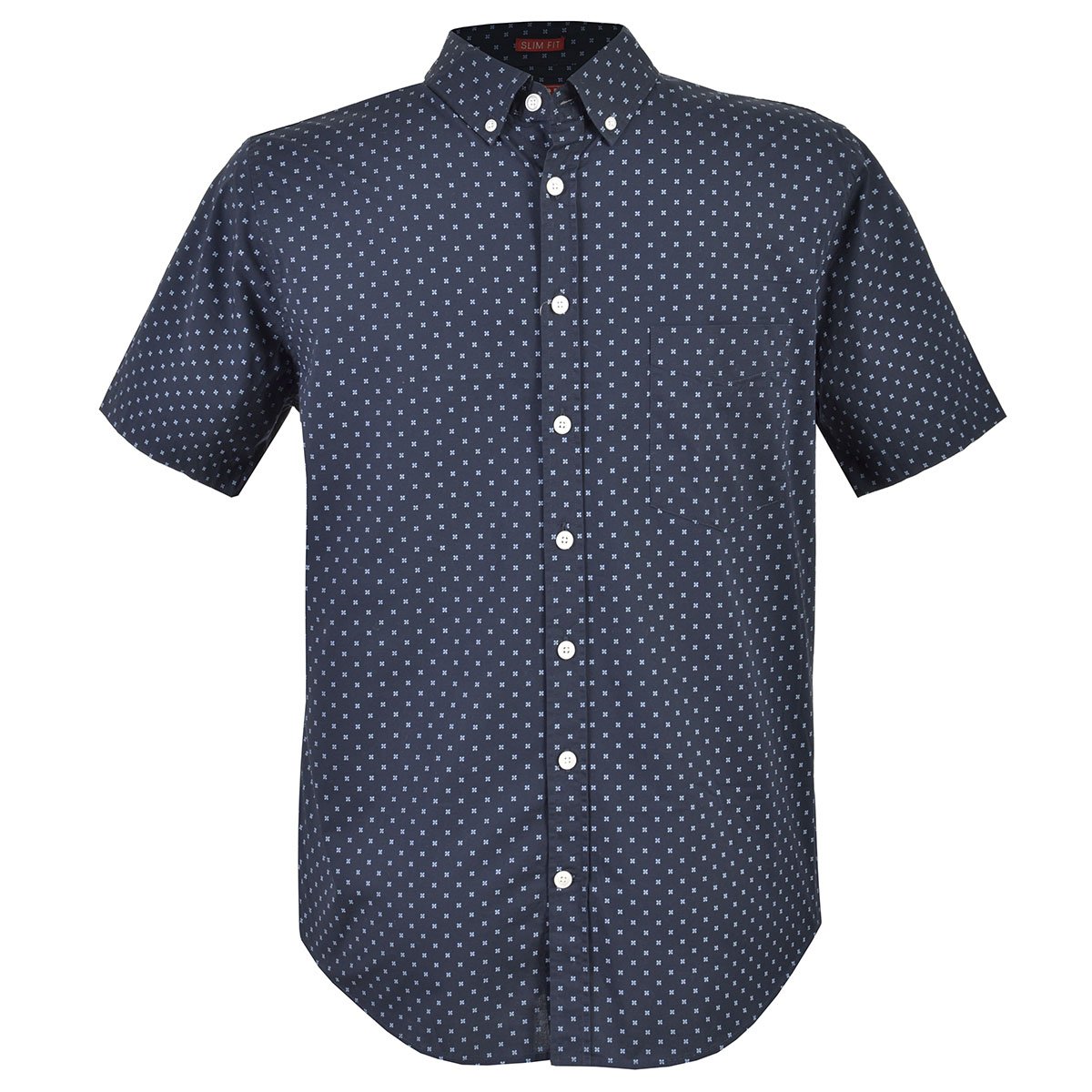 Camisa Azul Estampada Manga Corta J. Opus para Caballero