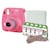 Paquete Cámara Instax Mini 9 Rosa Flamingo+  Álbum, Correa y 5 Paquetes de Películas