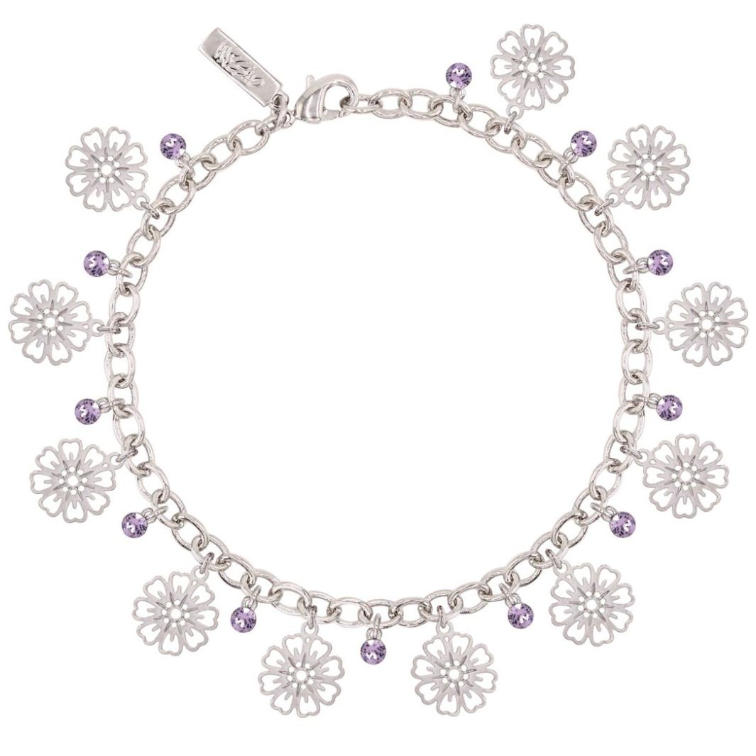 Pulsera con Cristal Y Flor de Filigrana Mossimo