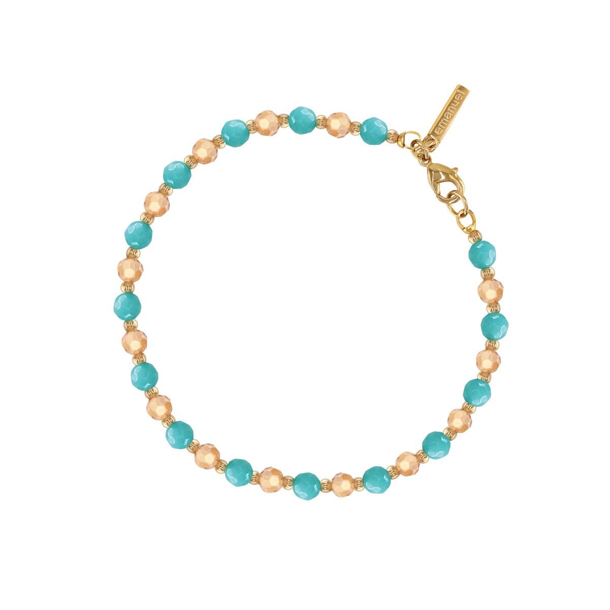 Pulsera Dorada con Jade Y Cristales Emanuel Ungaro