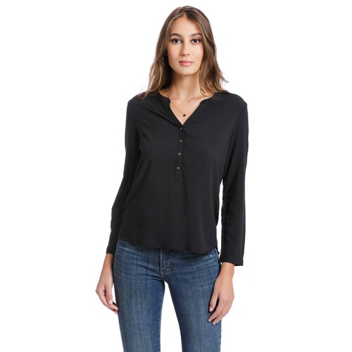 Blusa Negra Split Neck Popover Dockers para Dama