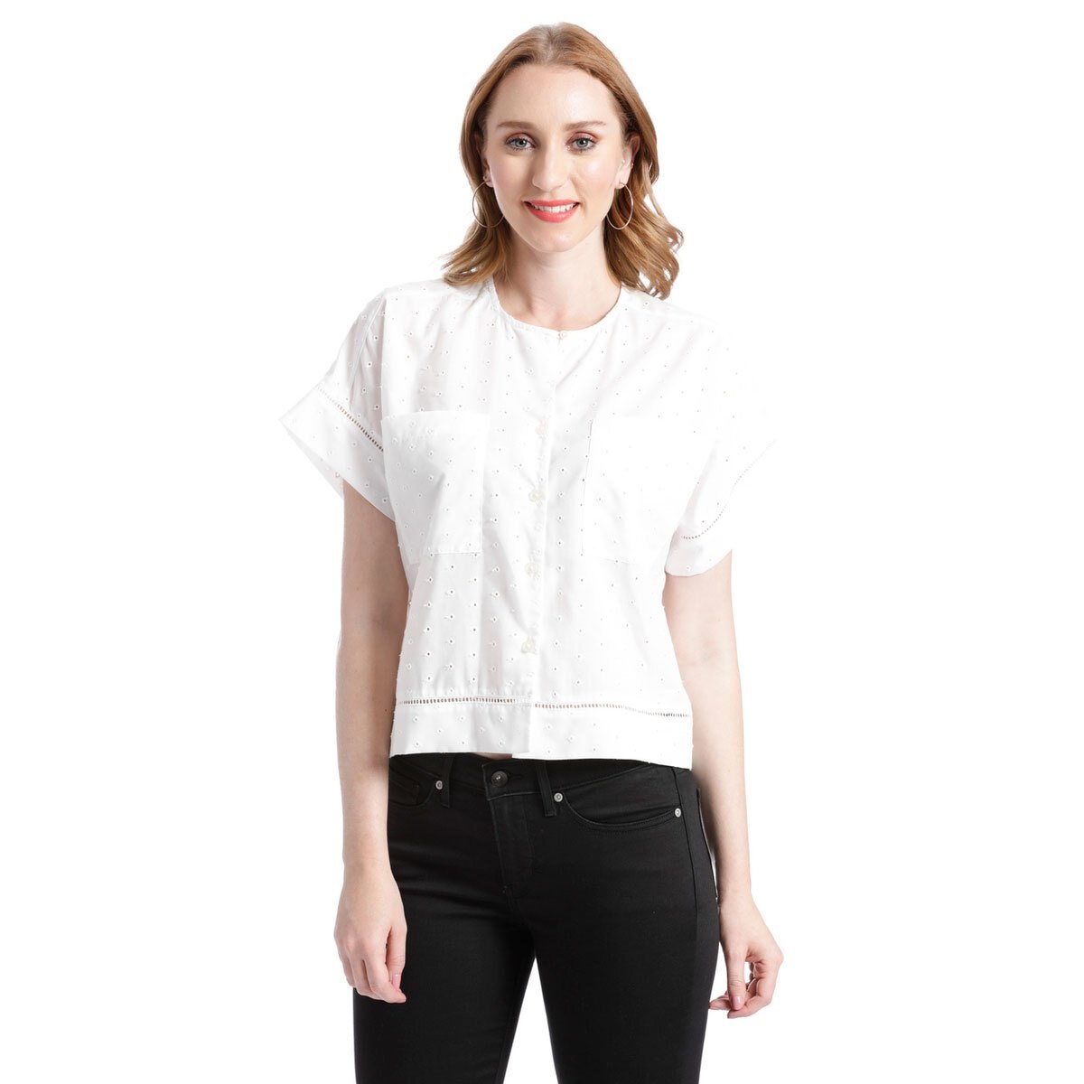 Blusa Short Sleeve Eyelet Dockers para Dama
