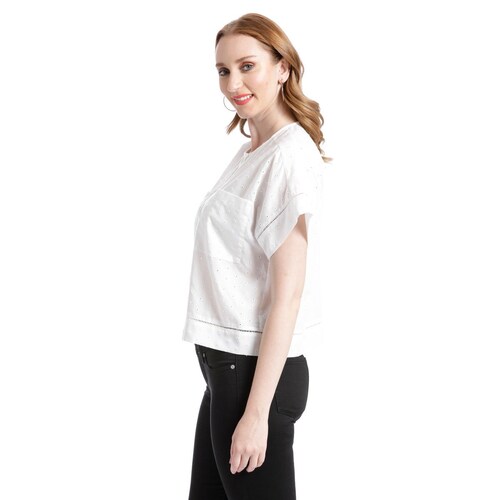 Blusa Short Sleeve Eyelet Dockers para Dama