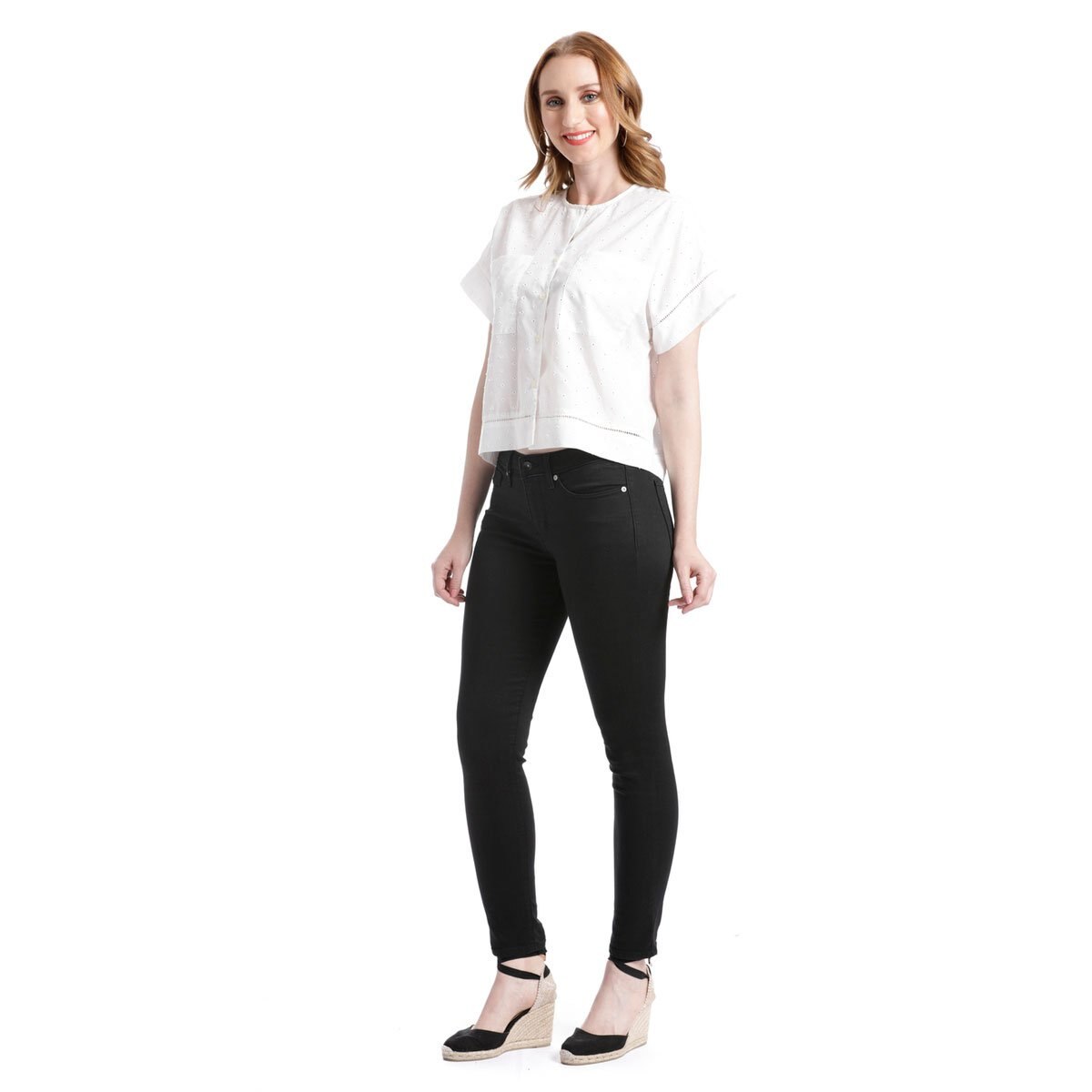 Blusa Short Sleeve Eyelet Dockers para Dama