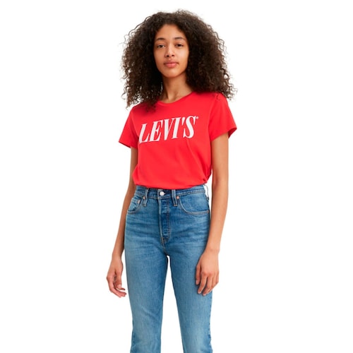 Playera Roja Perfect Graphic Tee Shirt Levi\'s para Dama