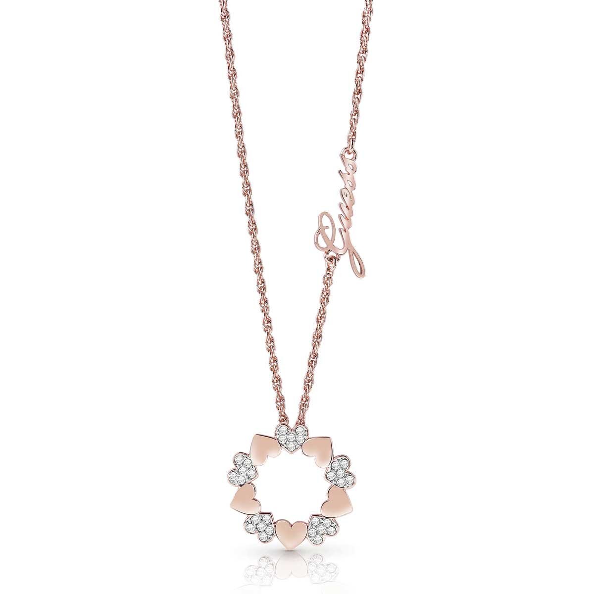 Collar Heart Bouquet Oro Rosa Guess