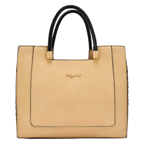 Bolsa Tote Beige con Textura Lateral Baby Phat