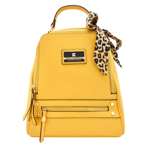 Bolsa Backpack Amarilla con Pañoleta Colgante Ted Lapidus