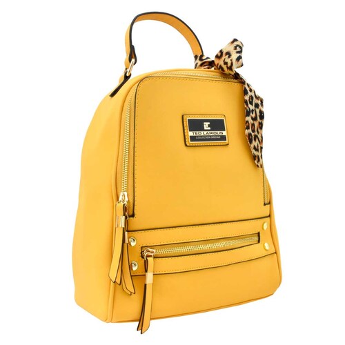 Bolsa Backpack Amarilla con Pañoleta Colgante Ted Lapidus