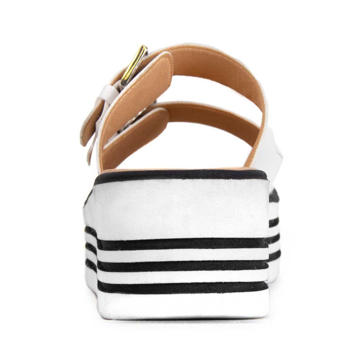 Sandalia Blanca con Plataforma Estilo Brantano