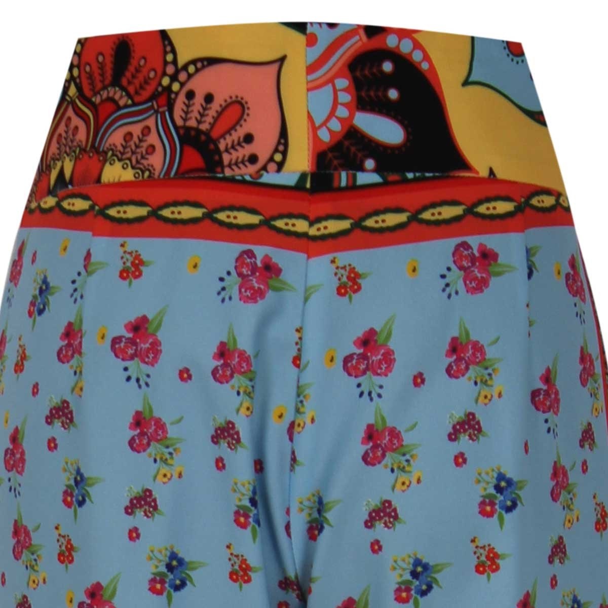 Pantalón Amplio Estampado con Pretina Ancha Basel para Dama
