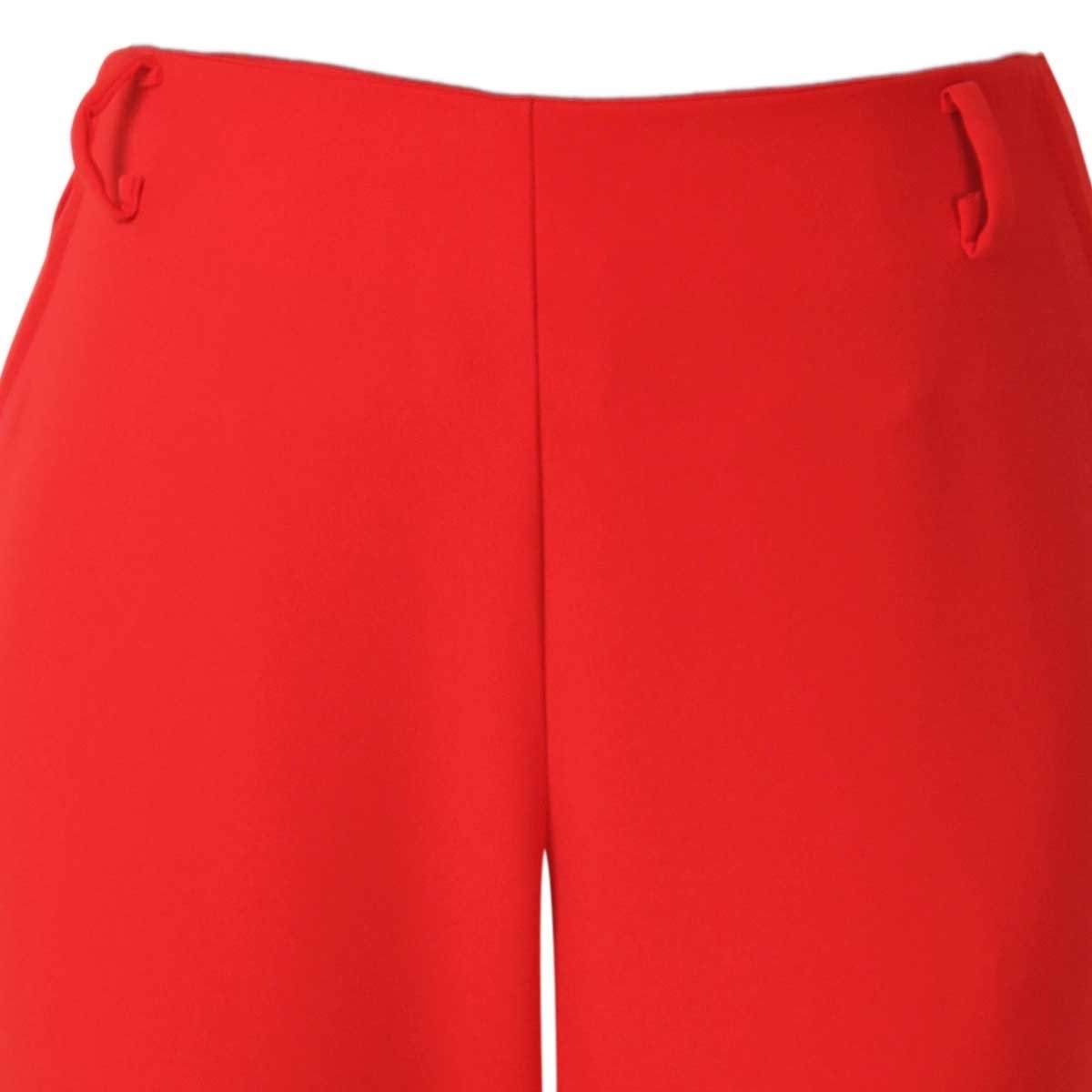 Pantalón Rojo Corte Recto Liso con Presillas Basel para Dama