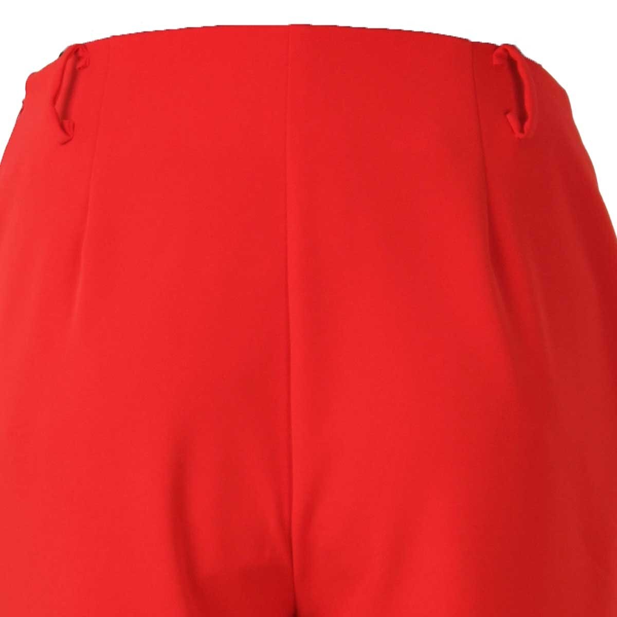 Pantalón Rojo Corte Recto Liso con Presillas Basel para Dama