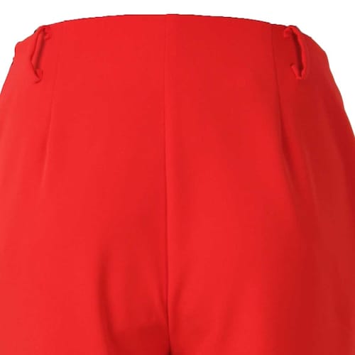 Pantalón Rojo Corte Recto Liso con Presillas Basel para Mujer