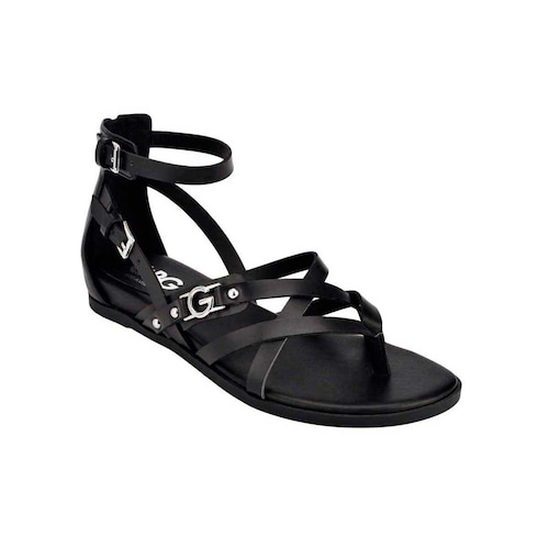 Sandalia Tipo Flat Color Negro G By Guess