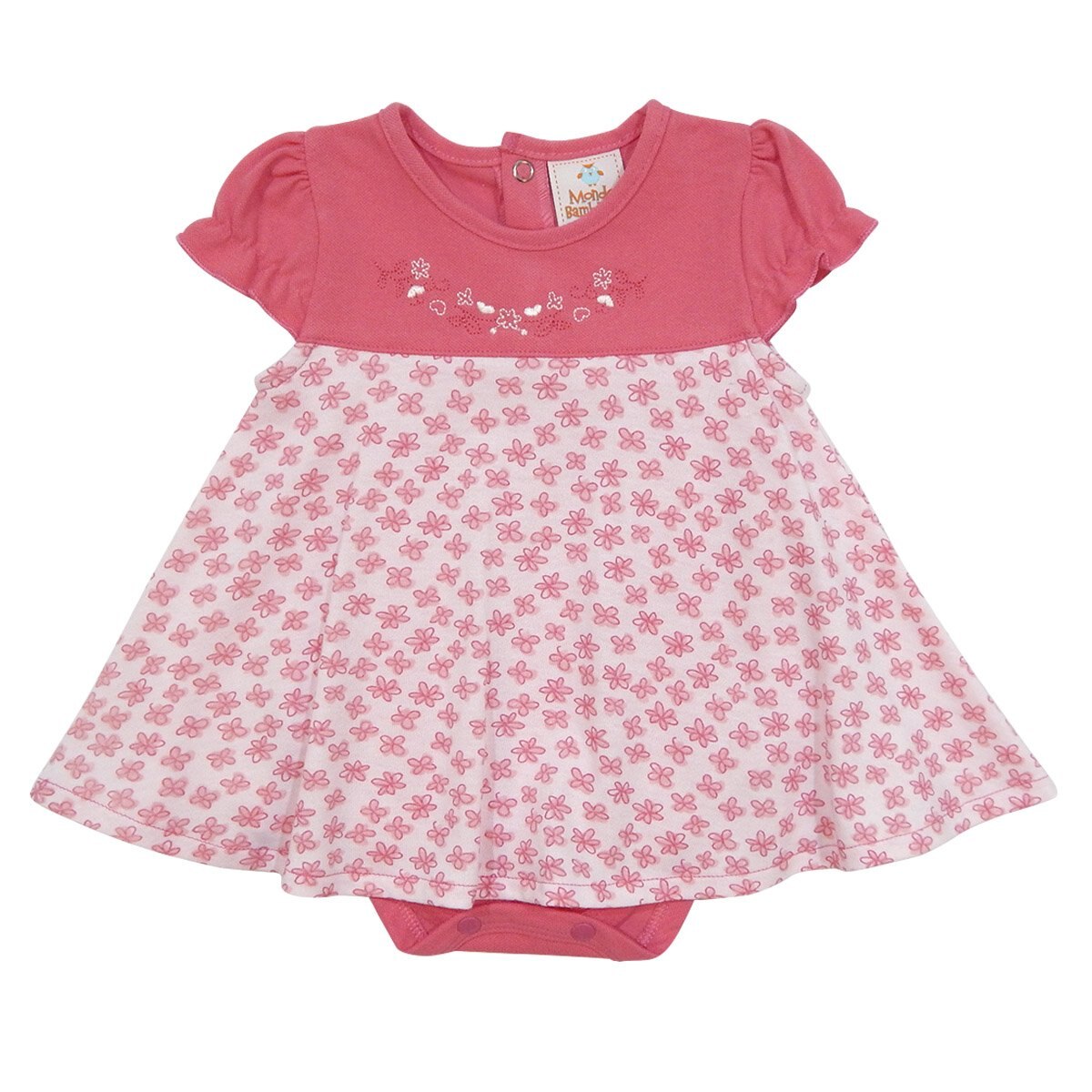 Vestido Manga Corta con Ensamble de Body Mondo Bambino para Bebé