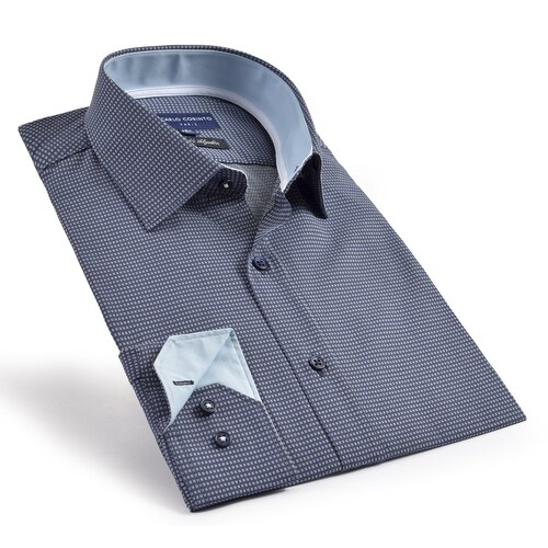 Camisa de Vestir Regular Azul Carlo Corinto Paris para Hombre