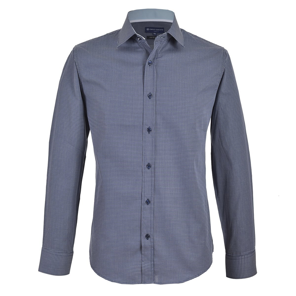 Camisa de Vestir Regular Azul Carlo Corinto Paris