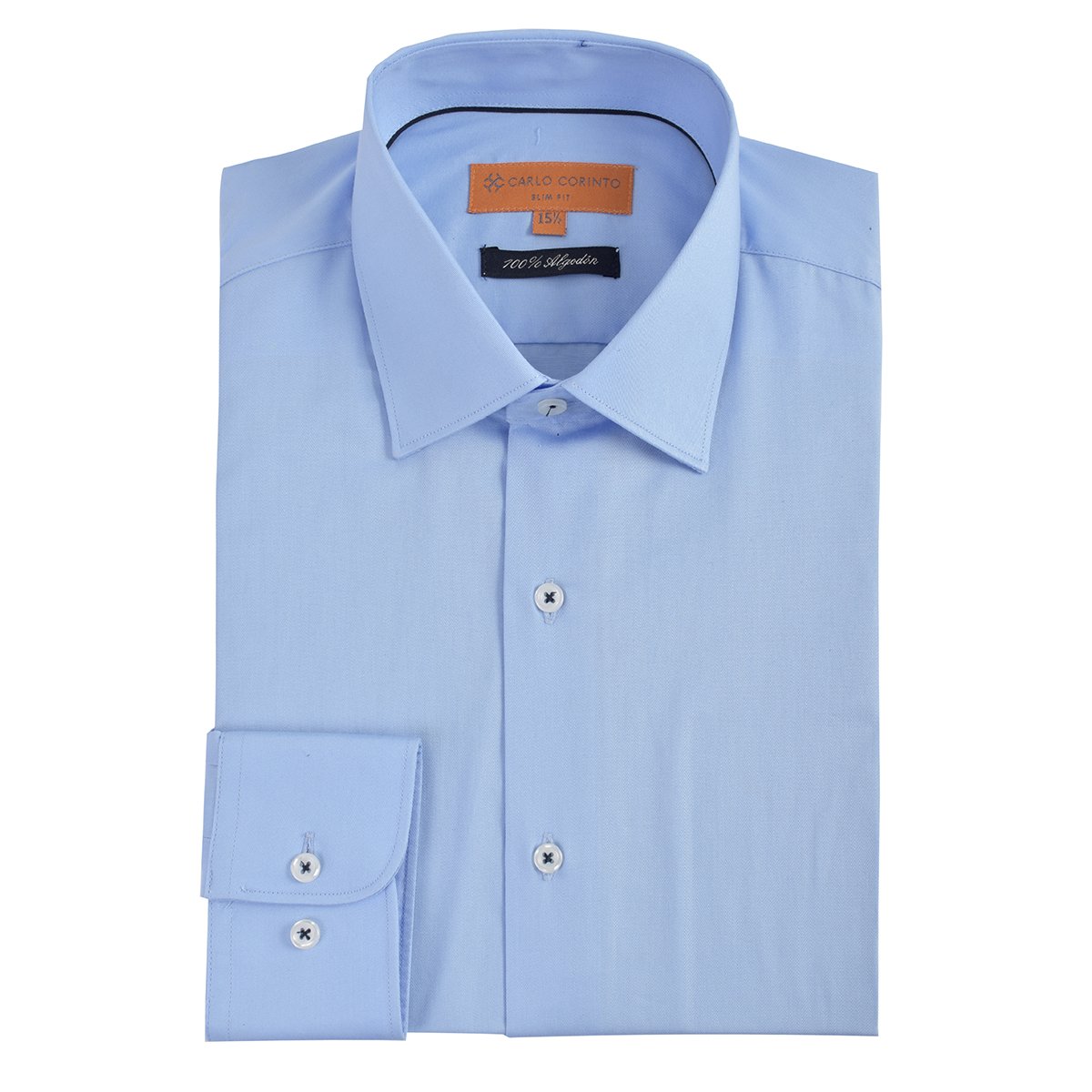 Camisa de Vestir Azul Claro Carlo Corinto Slim Fit