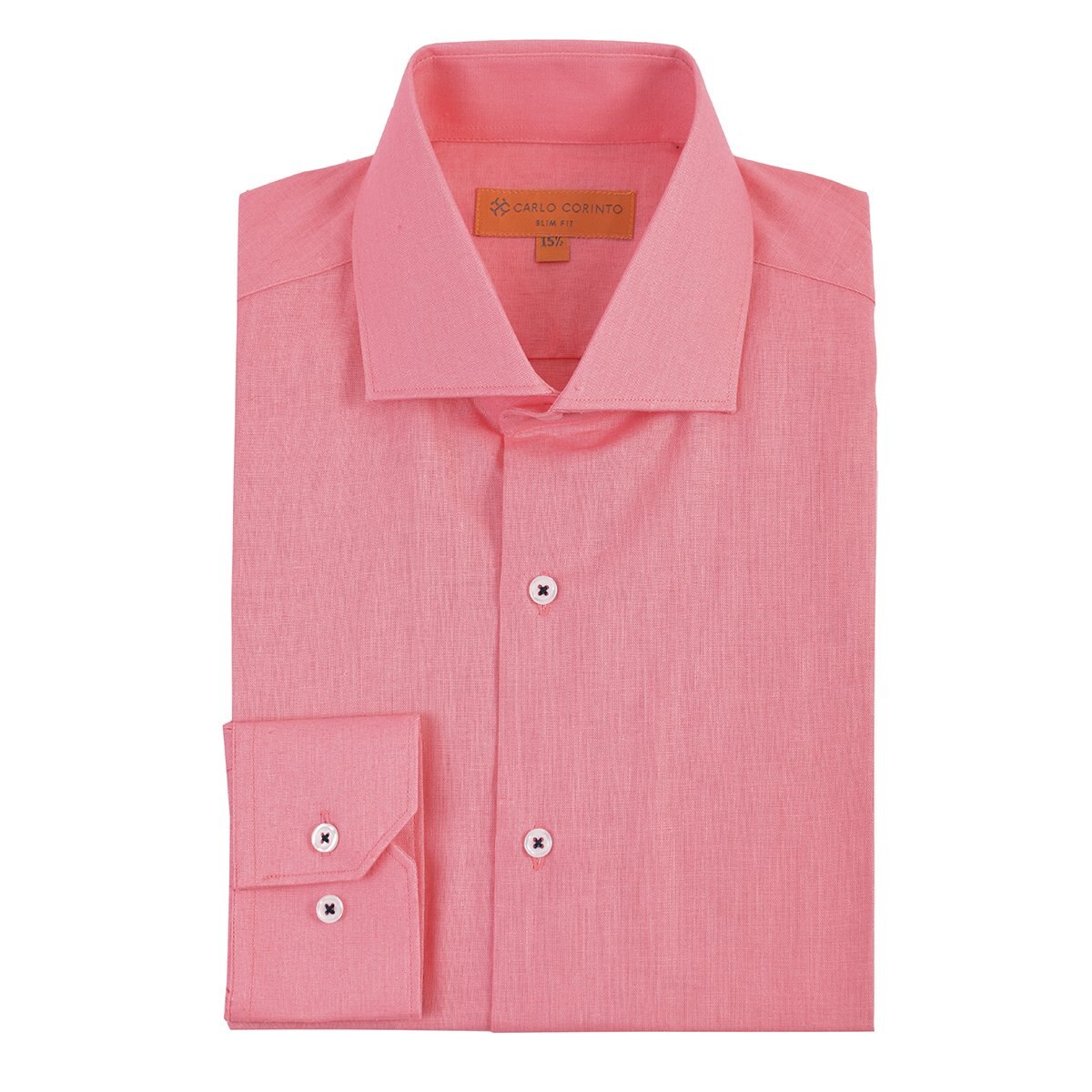 Camisa de Vestir Rosa Carlo Corinto Slim Fit