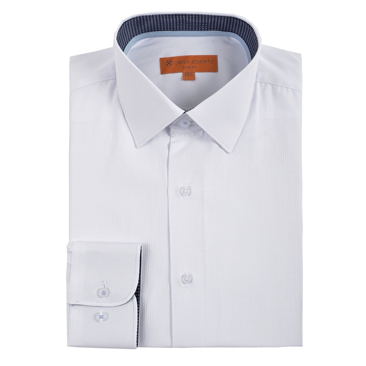Camisa de Vestir Blanco Carlo Corinto Slim Fit para Caballero