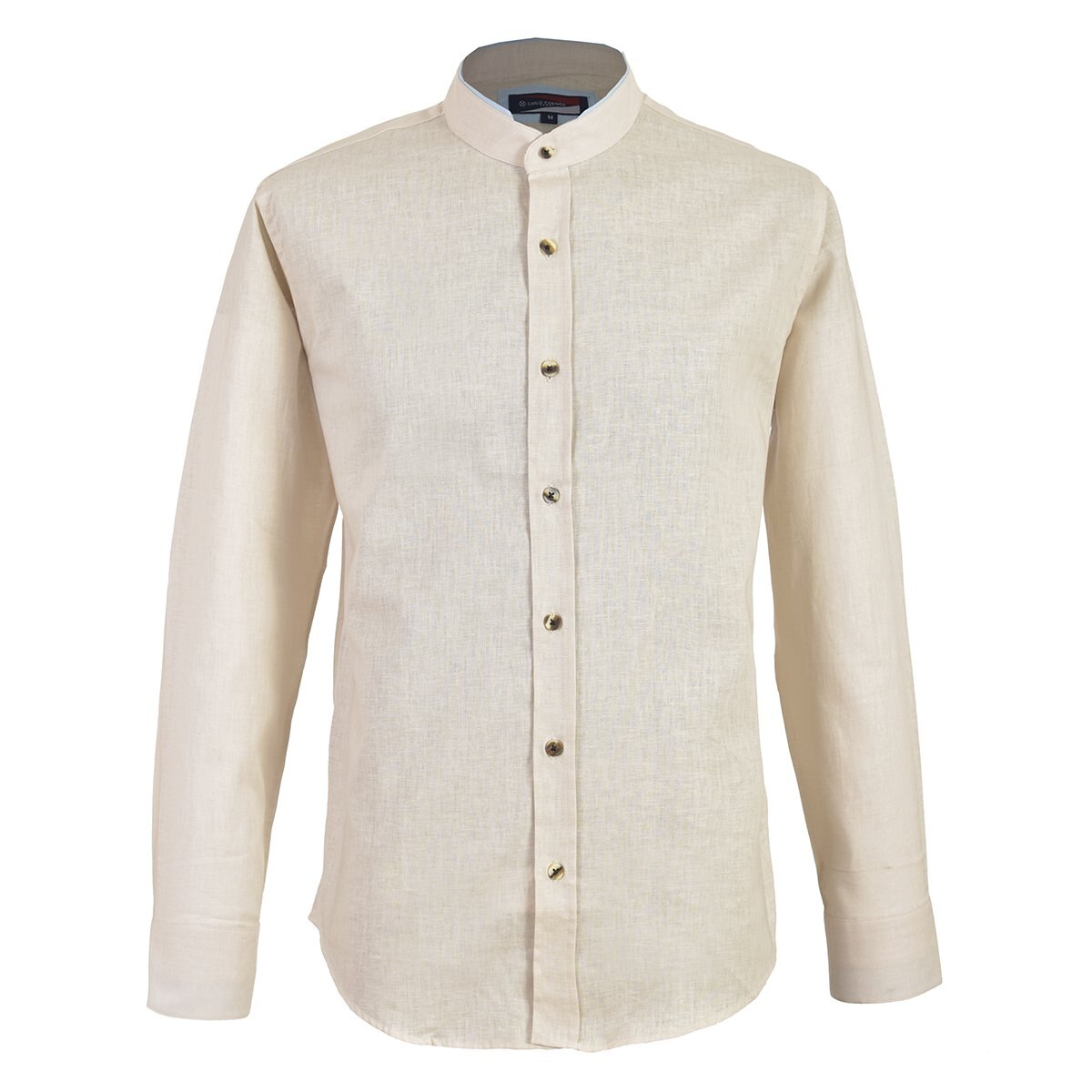 Camisa Casual Café Claro Manga Larga Carlo Corinto Sport
