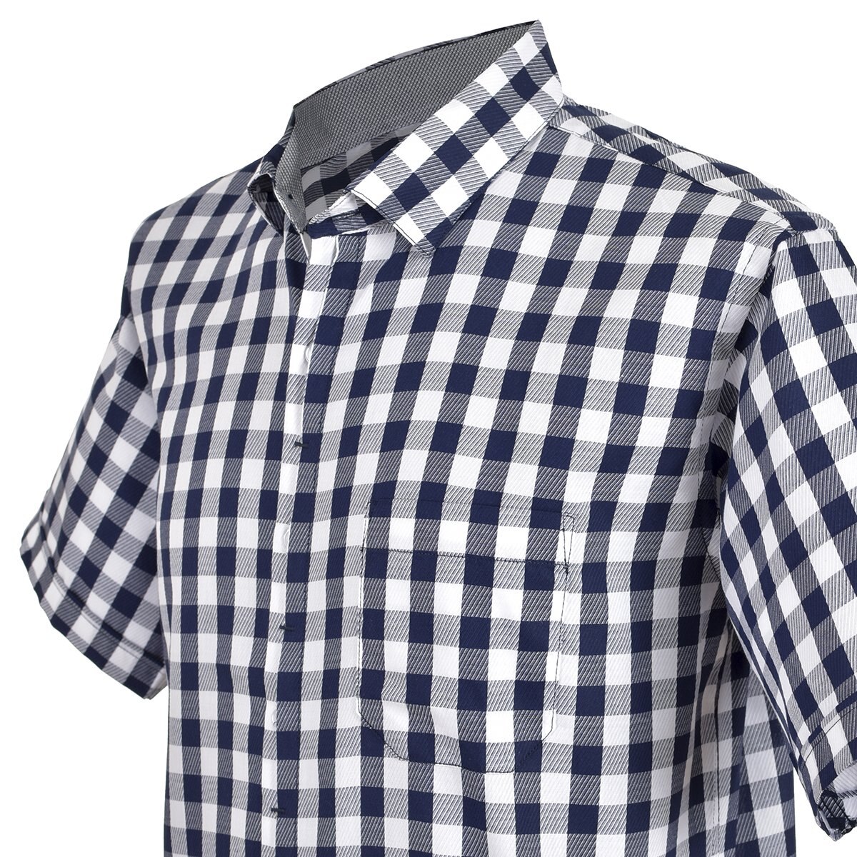 Camisa Casual Azul Combinado Manga Corta Carlo Corinto Sport para Caballero