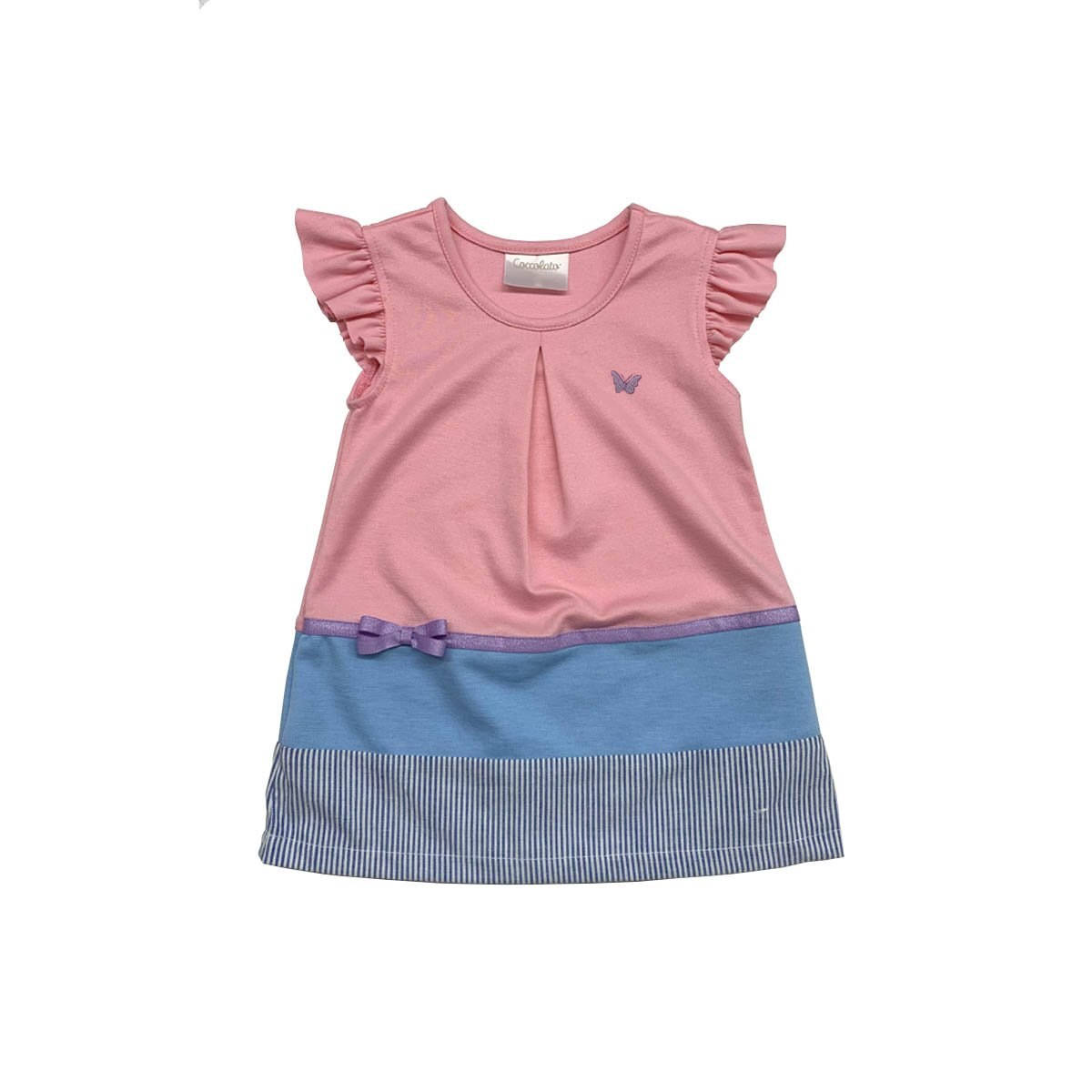 Vestido Rosa Manga Corta Coccolato para Bebé