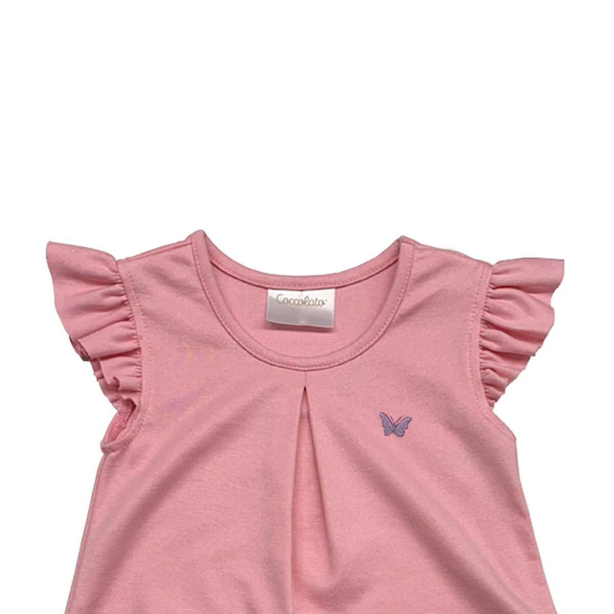 Vestido Rosa Manga Corta Coccolato para Bebé