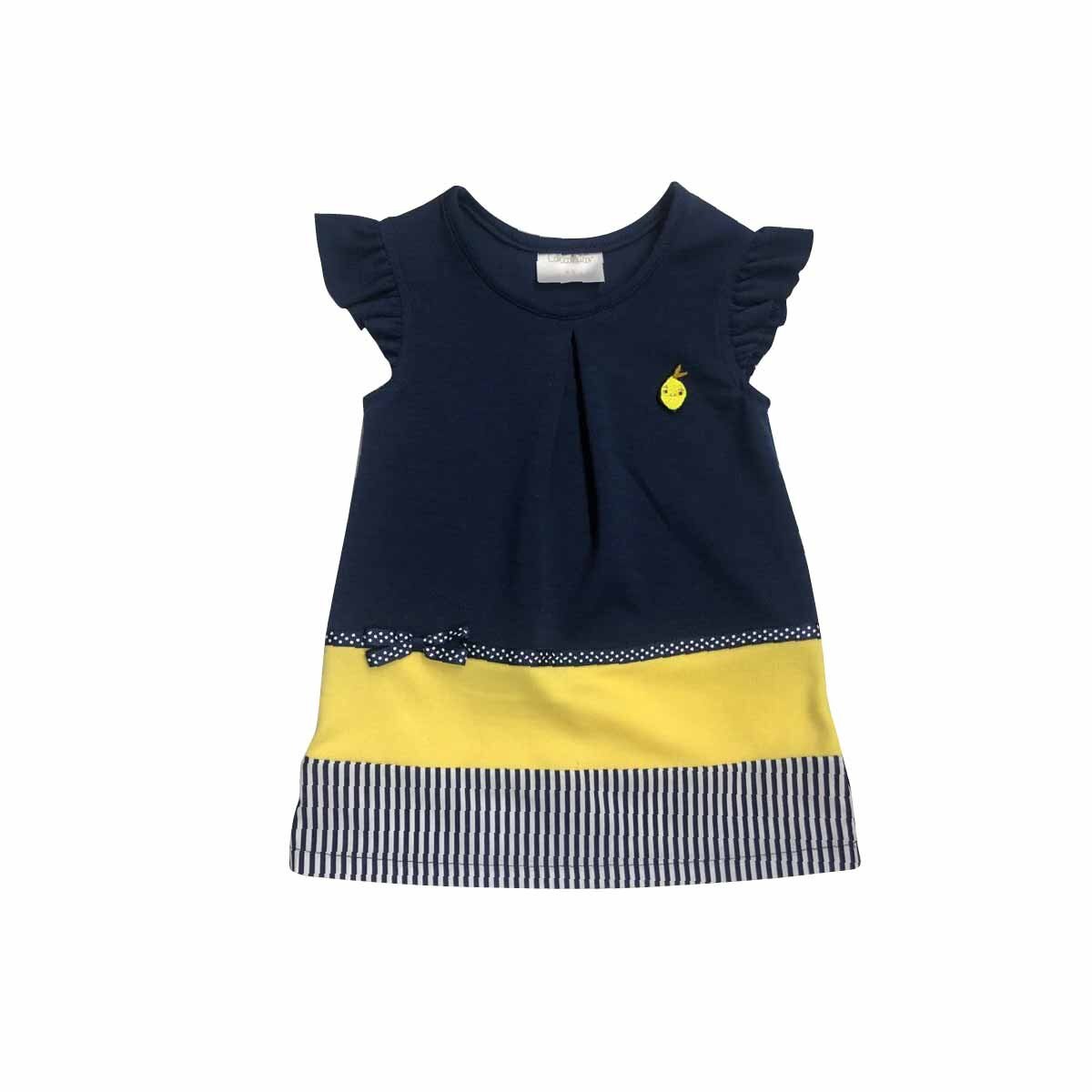 Vestido Azul Marino con Moño al Frente Coccolato para Bebé