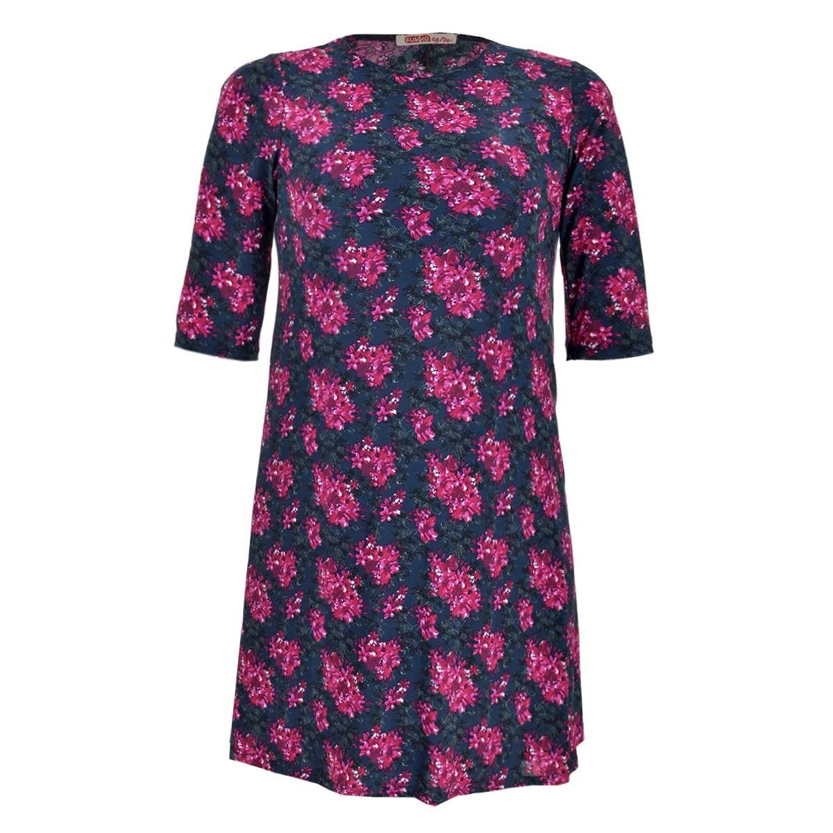 Vestido Circular Cuello Alto Manga Larga Fukka para Dama