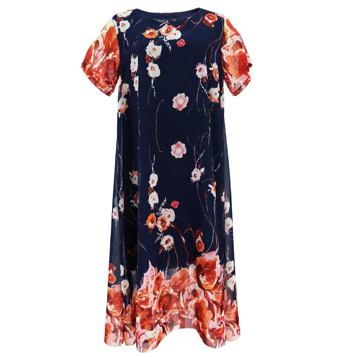 Vestido Largo Estampado de Flores Banana Limon para Dama