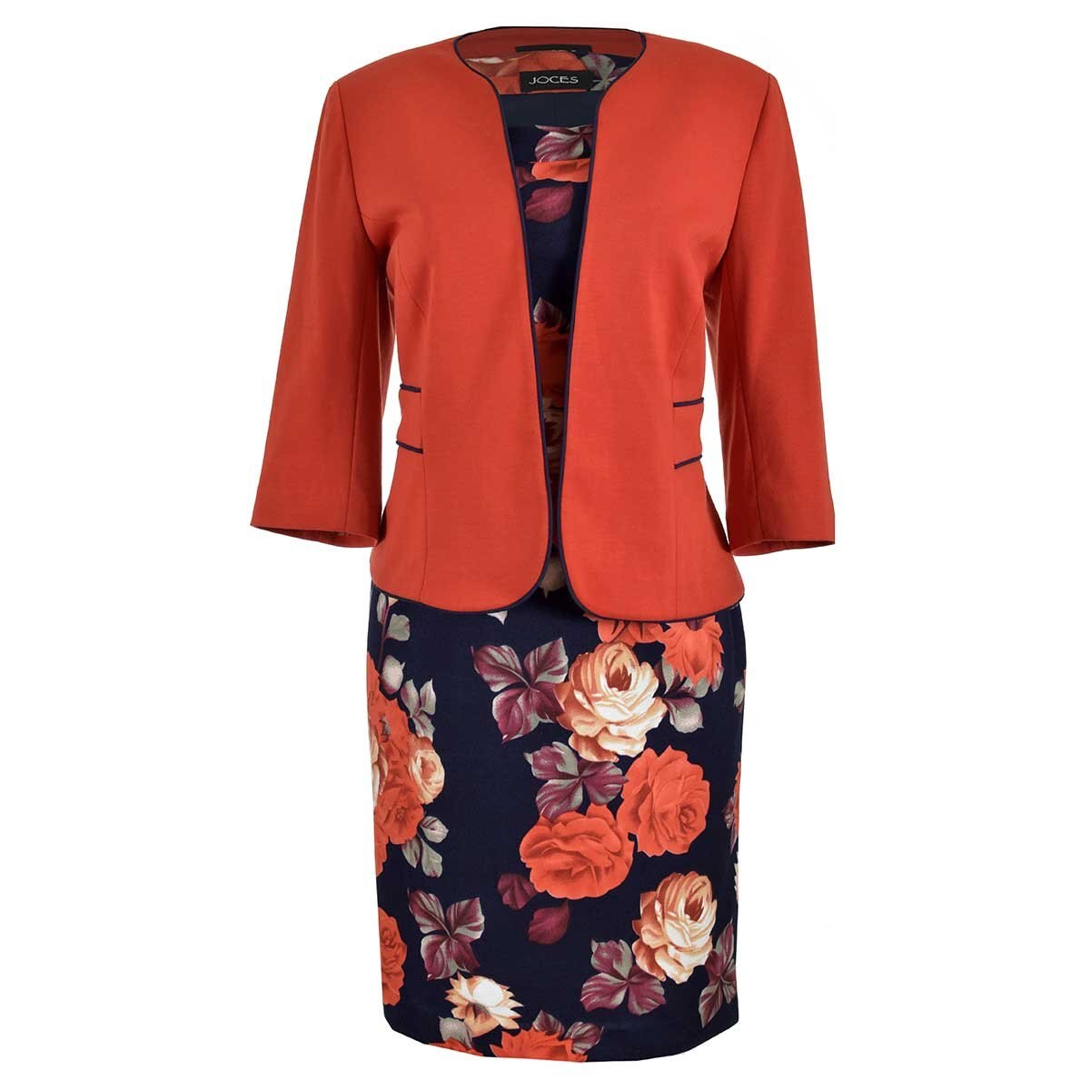 Conjunto 2 Pz Saco Manga 3/4 Y Vestido Estampado Joces para Dama