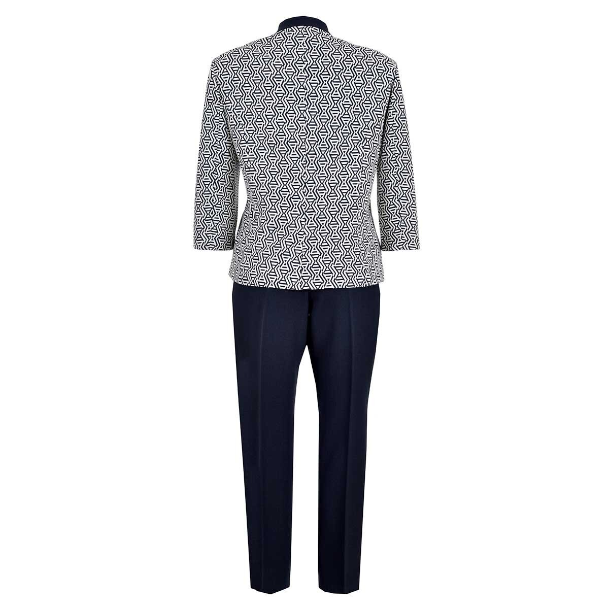 Conjunto 3 Pz Saco Manga 3/4 Top Estampado Y Pantalon Joces para Dama
