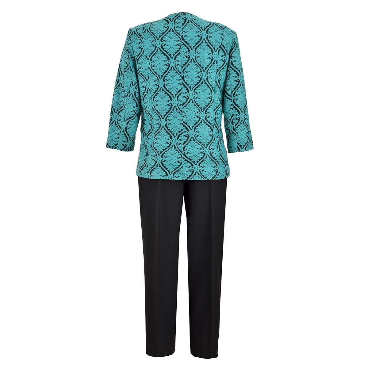 Conjunto 3 Pz Saco Manga 3/4, Top Estampado Y Pantalon Liso Joces para Dama
