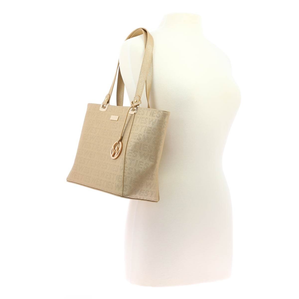 Bolsa Tote Oro con Charm Metálico Westies