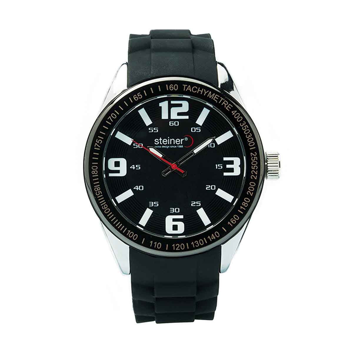Reloj Análogo Negro con Plata para Caballero Steiner