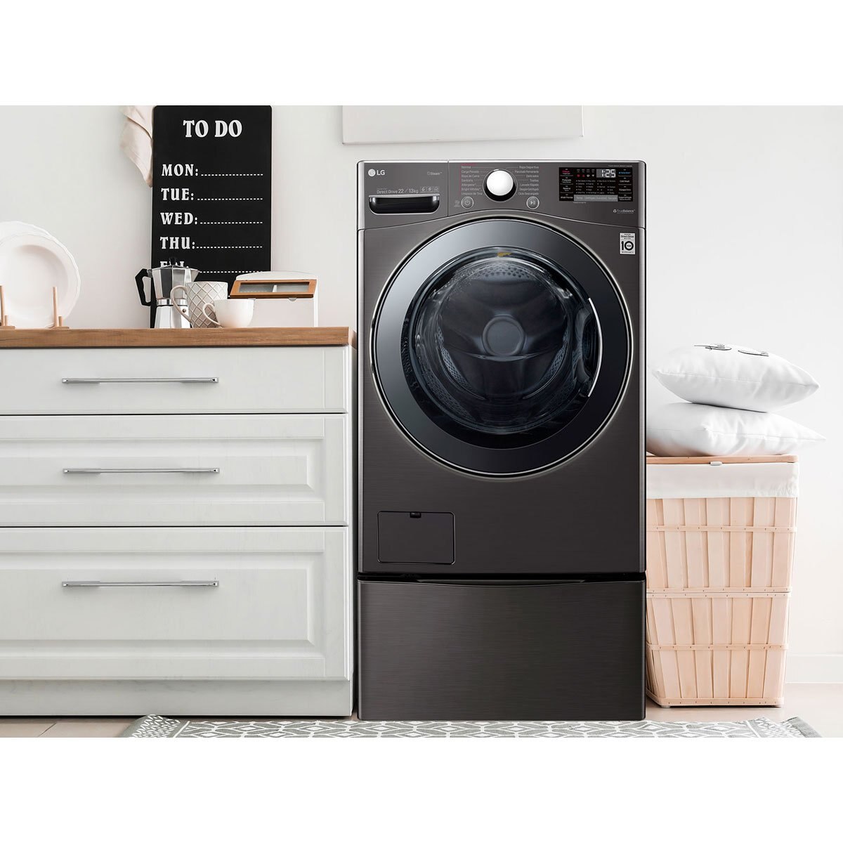 Lavasecadora Lg 22Kg Wd22Bvs6+24Tl520D-Pu.awm Monitor Negra