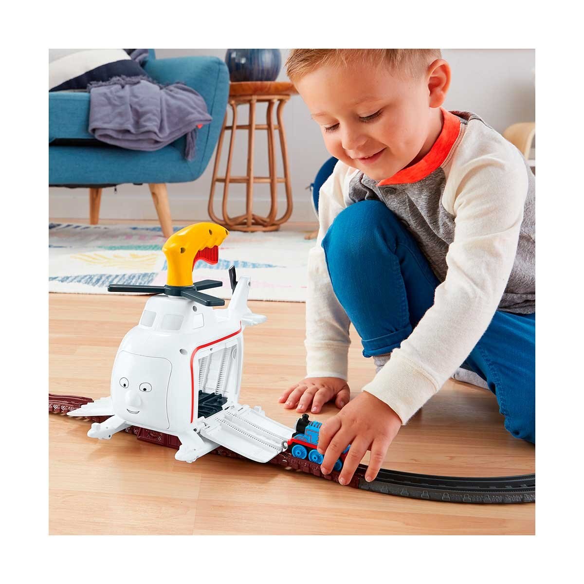 Locomotora de Juguete Fisher-Price Súper Helicóptero Harold Thomas & Friends