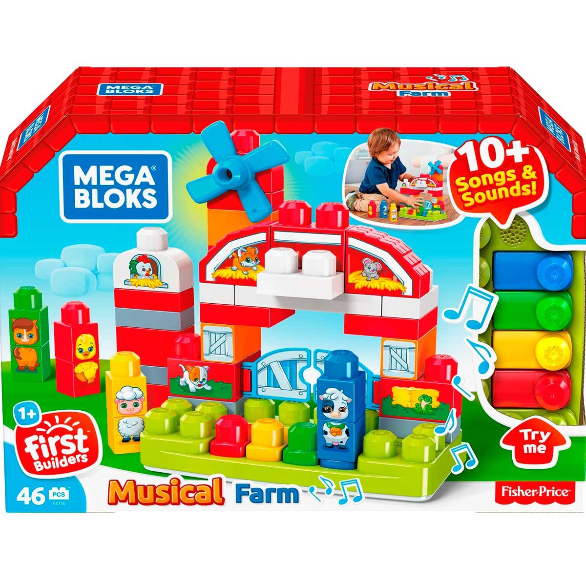 Juguete para Bebés Mega Bloks Granja Musical con 12 Sonidos