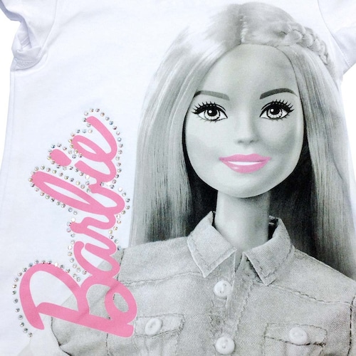 Playera en Licra Estampada Barbie para Niña