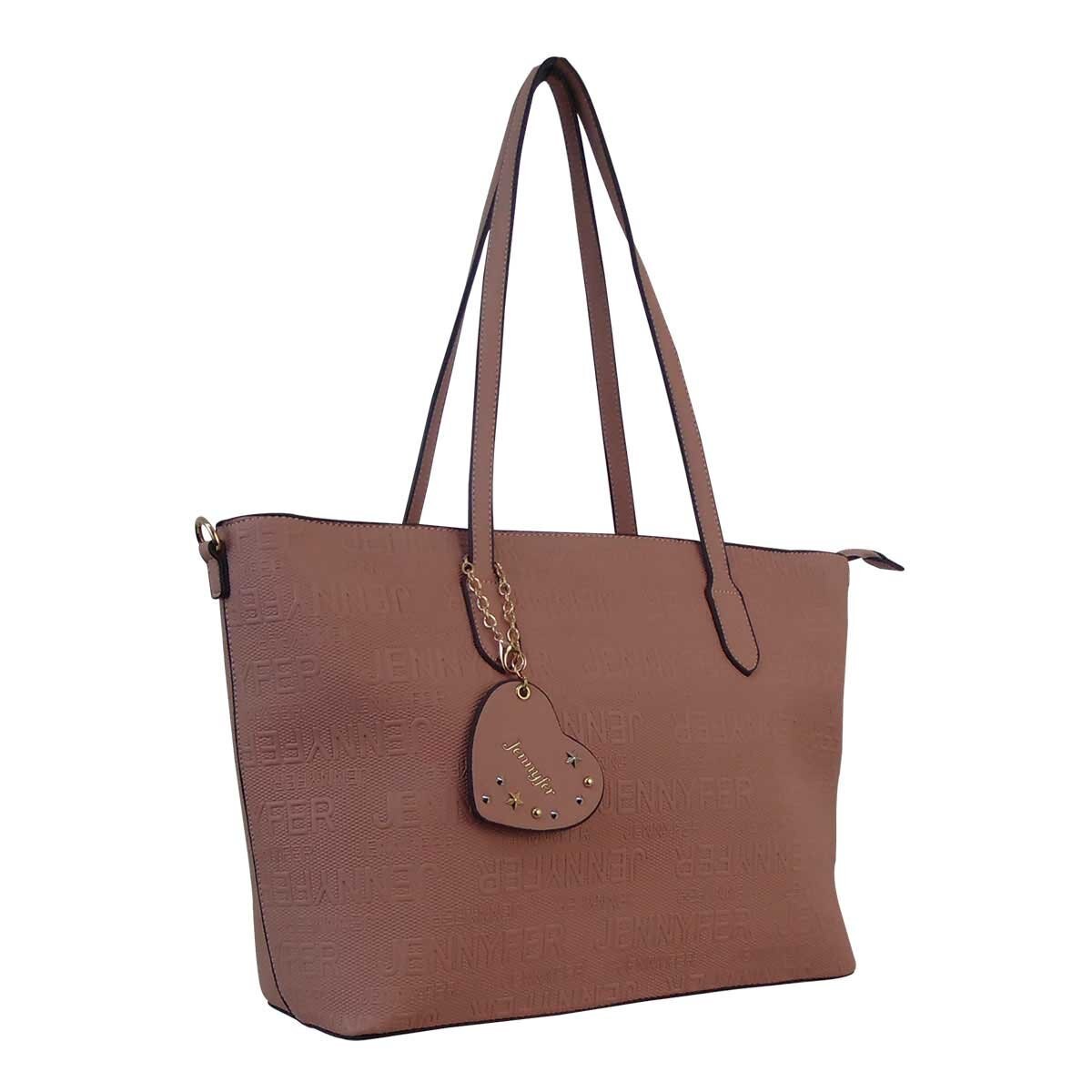 Bolso Color Rosa con Dos Asas Y una Asa Ajustable Jennyfer