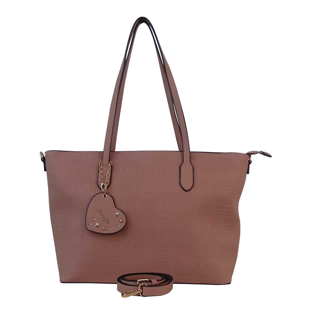 Bolso Color Rosa con Dos Asas Y una Asa Ajustable Jennyfer