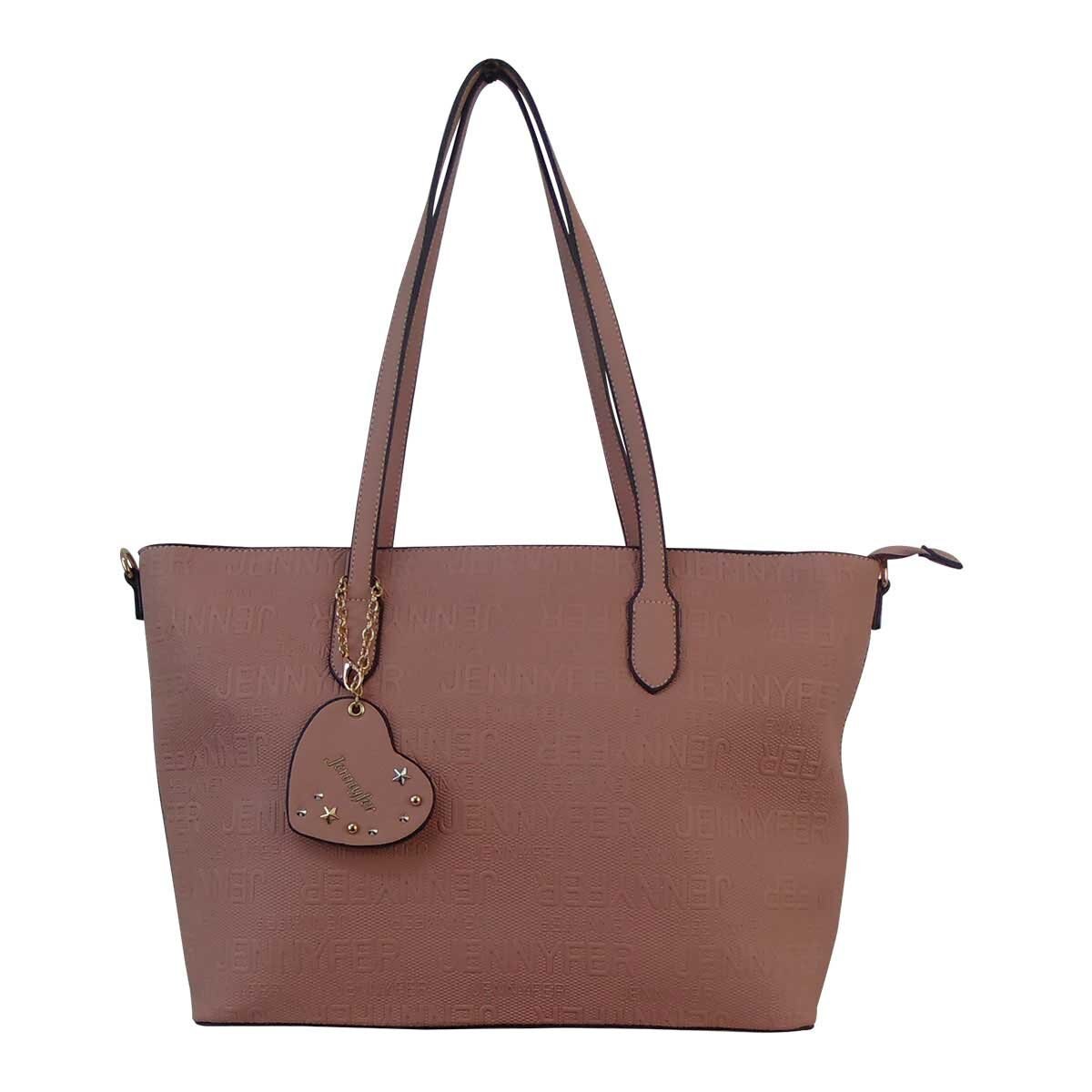 Bolso Color Rosa con Dos Asas Y una Asa Ajustable Jennyfer
