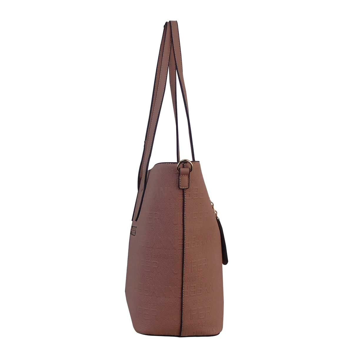 Bolso Color Rosa con Dos Asas Y una Asa Ajustable Jennyfer