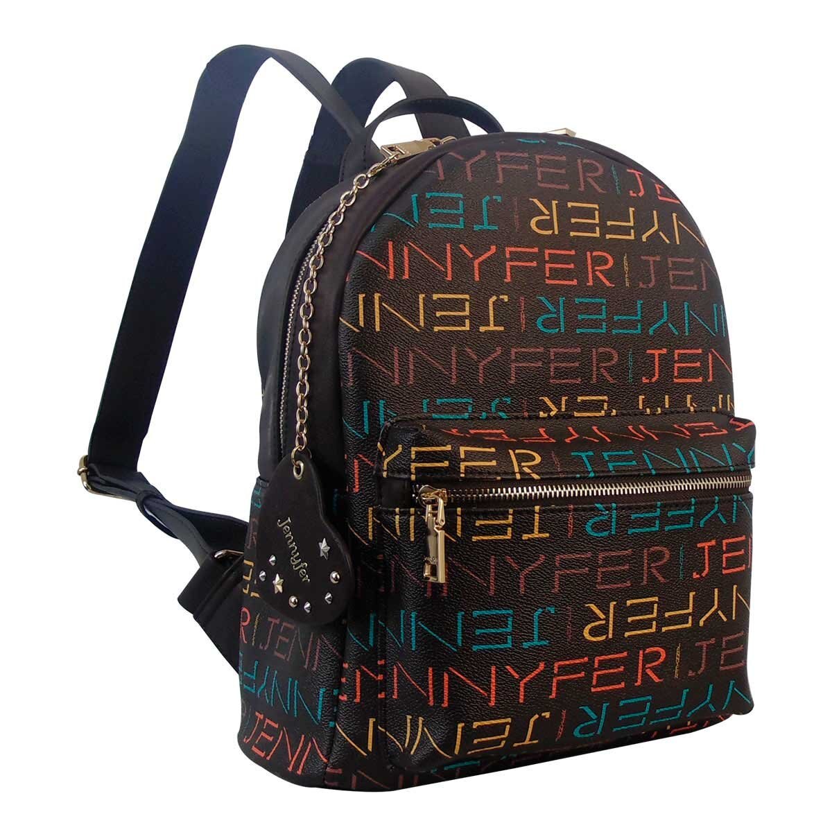 Mochila Color Café con Letras de Colores Jennyfer
